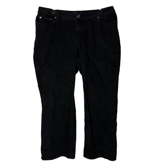 Venezia Jeans Womens 2 Petite Black Denim Stretch High-Rise Bootcut Leg Classic - Picture 1 of 14